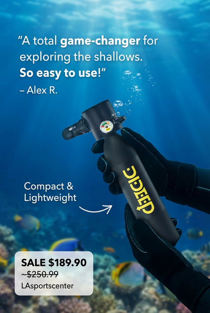DIDEEP 0.5L Mini Oxygen Tank for Underwater Breathing